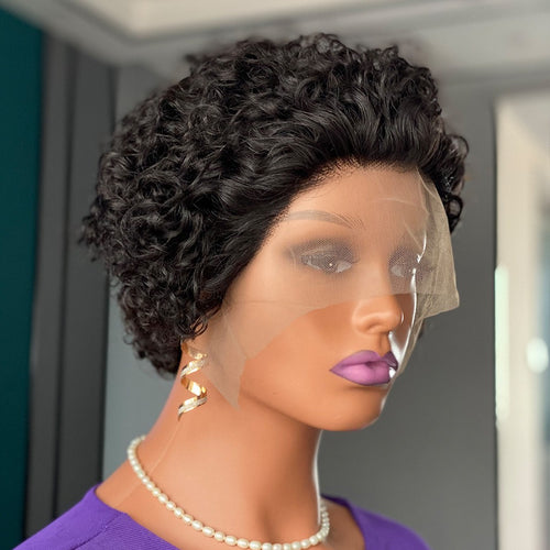 Curly Pixie Cut Wig – Short Human Hair Lace Wig, Bold Natural Look for Women