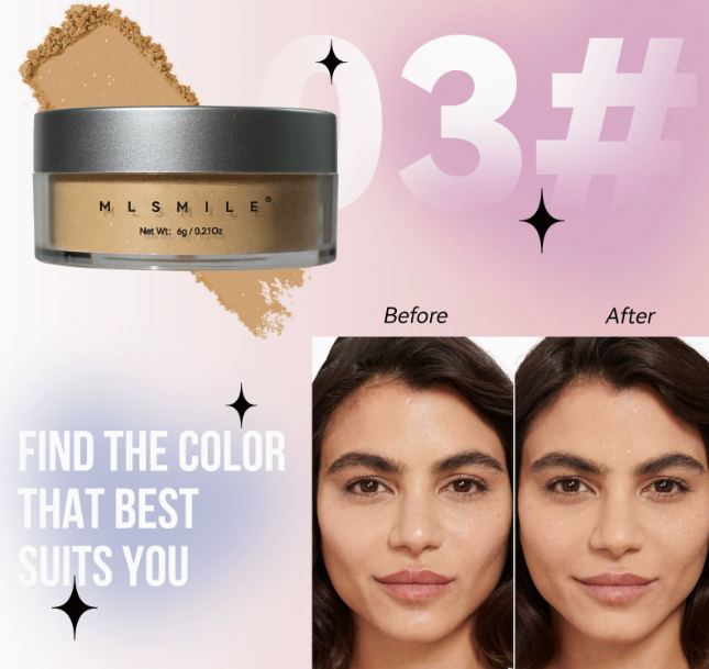 Shimmer Body Highlighter Powder | Lightweight Matte Finishing Powder for Contouring, Oil-Control Setting Powder with Pearl Glow