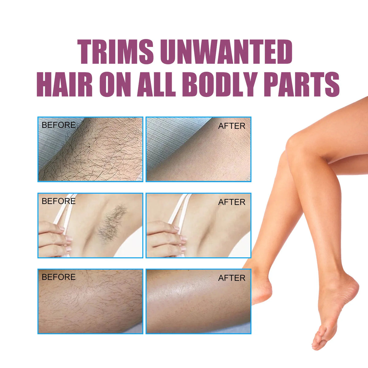 Electric Facial Hair Removal Epilator – Painless Eyebrow & Bikini Trimmer for Women