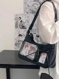 Y2K Harajuku Transparent Ita Shoulder Bag – Korean Preppy Crossbody Purse