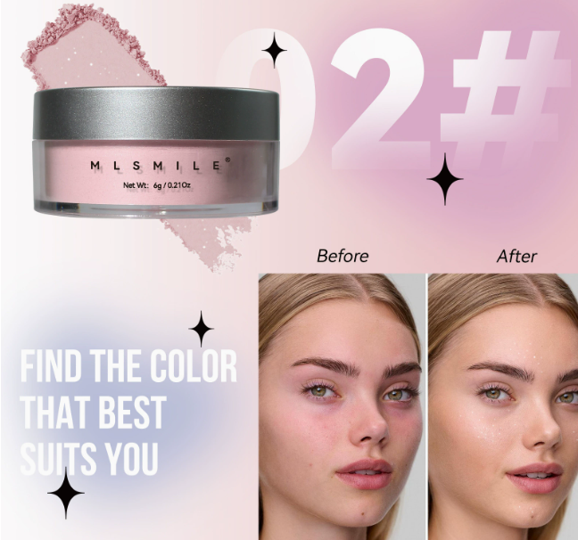 Shimmer Body Highlighter Powder | Lightweight Matte Finishing Powder for Contouring, Oil-Control Setting Powder with Pearl Glow