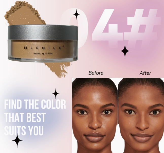 Shimmer Body Highlighter Powder | Lightweight Matte Finishing Powder for Contouring, Oil-Control Setting Powder with Pearl Glow